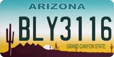 AZ license plate BLY3116
