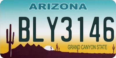 AZ license plate BLY3146