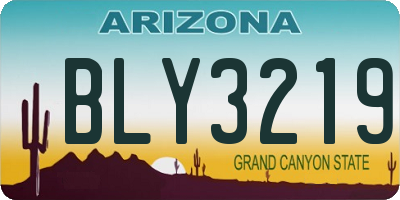 AZ license plate BLY3219