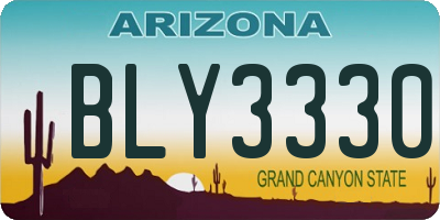 AZ license plate BLY3330