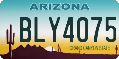AZ license plate BLY4075