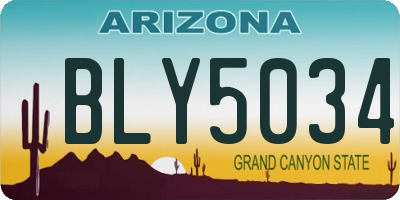 AZ license plate BLY5034