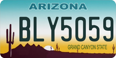 AZ license plate BLY5059