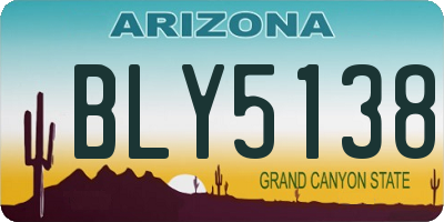 AZ license plate BLY5138