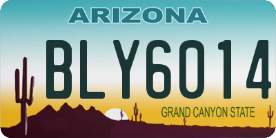 AZ license plate BLY6014