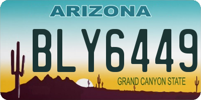 AZ license plate BLY6449