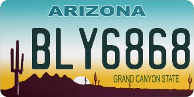 AZ license plate BLY6868