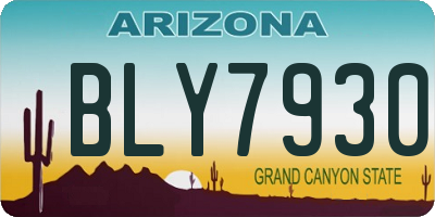 AZ license plate BLY7930
