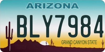 AZ license plate BLY7984