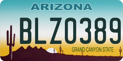 AZ license plate BLZ0389