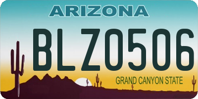AZ license plate BLZ0506
