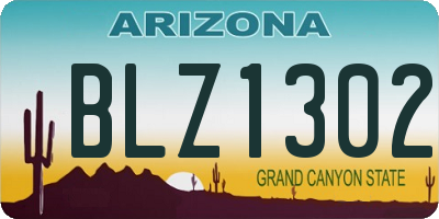 AZ license plate BLZ1302