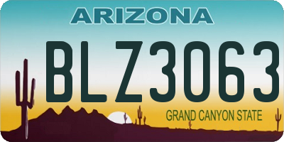 AZ license plate BLZ3063