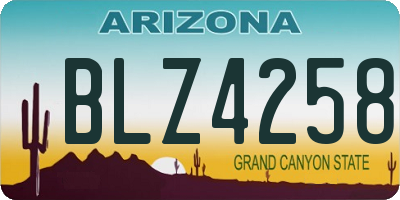 AZ license plate BLZ4258