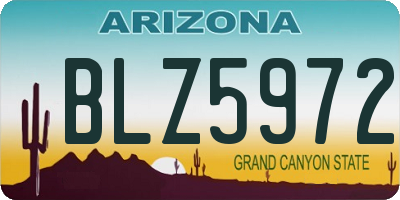 AZ license plate BLZ5972