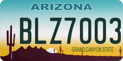 AZ license plate BLZ7003
