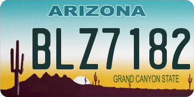 AZ license plate BLZ7182