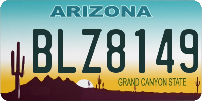 AZ license plate BLZ8149