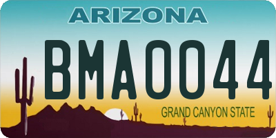 AZ license plate BMA0044