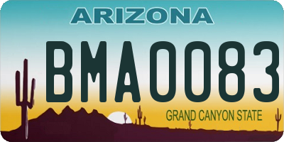 AZ license plate BMA0083