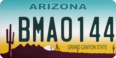 AZ license plate BMA0144