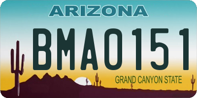 AZ license plate BMA0151