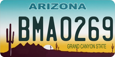 AZ license plate BMA0269