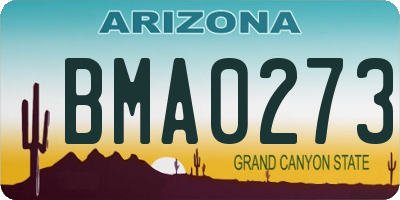 AZ license plate BMA0273