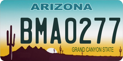 AZ license plate BMA0277