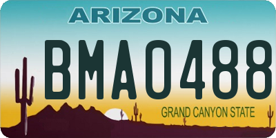 AZ license plate BMA0488
