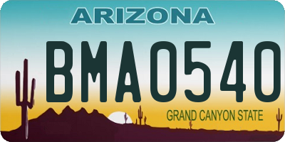 AZ license plate BMA0540