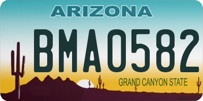 AZ license plate BMA0582