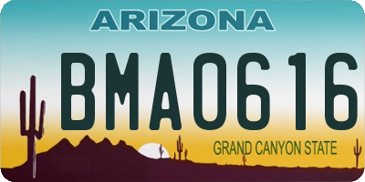 AZ license plate BMA0616