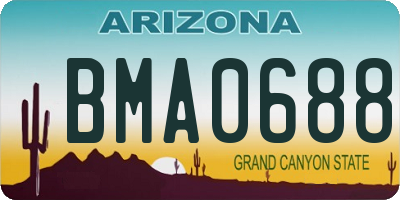 AZ license plate BMA0688