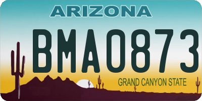 AZ license plate BMA0873