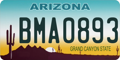 AZ license plate BMA0893