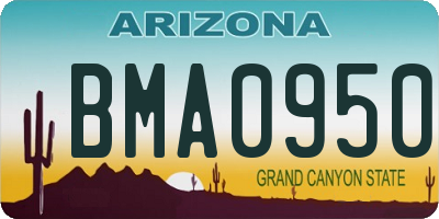 AZ license plate BMA0950