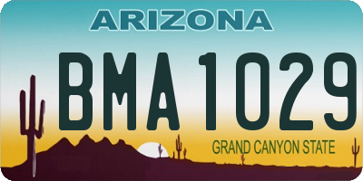 AZ license plate BMA1029
