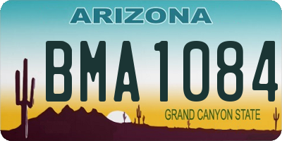 AZ license plate BMA1084
