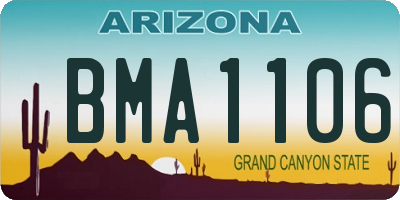 AZ license plate BMA1106