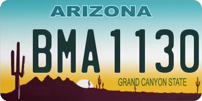 AZ license plate BMA1130