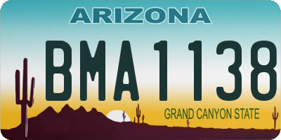 AZ license plate BMA1138