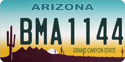 AZ license plate BMA1144