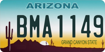 AZ license plate BMA1149