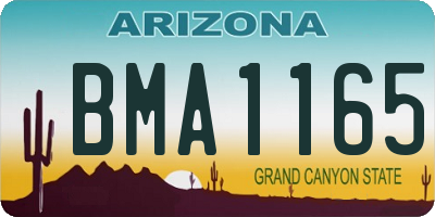 AZ license plate BMA1165