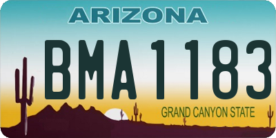 AZ license plate BMA1183