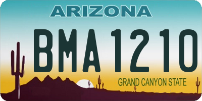 AZ license plate BMA1210