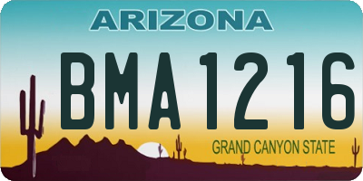 AZ license plate BMA1216