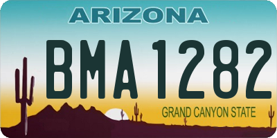 AZ license plate BMA1282