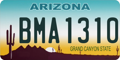 AZ license plate BMA1310